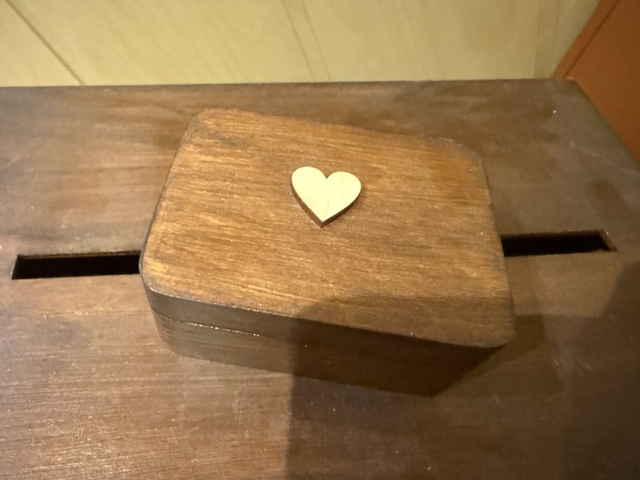 Pudełko na koperty oraz pudełeczko na obrączki