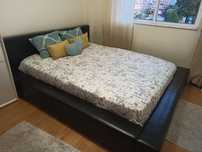 Cama King size em Pele Natural Preta