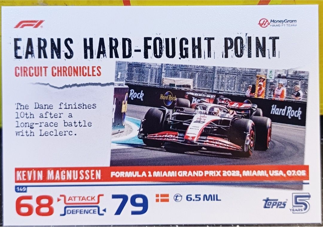 Karta kolekcjonerska Topps Turbo Attax – Circuit Chronicles – "EARNS H