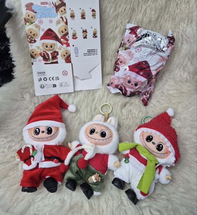 Різдвяні лабубу, новорічні лабубу, лабубу брелок, лабубу сюрприз labub