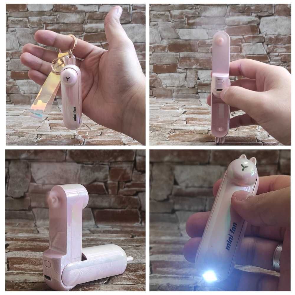 Брелок-вентилятор Mini Fan 3 в 1 / Яскравий / Портативний