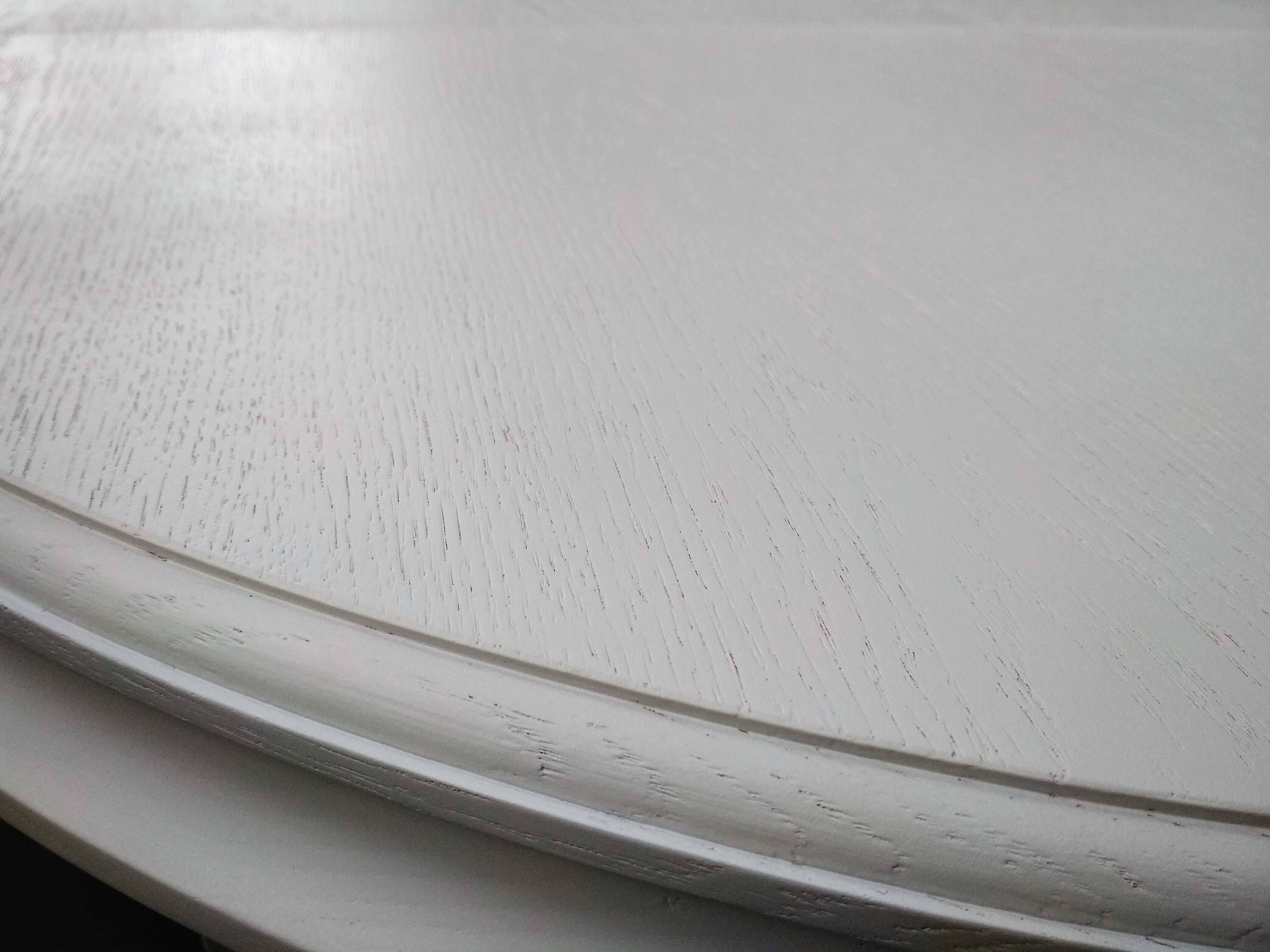 Stół okrągły biały 110cm x 410cm Mega rozkładany 8 Nóg HiT Dębowy