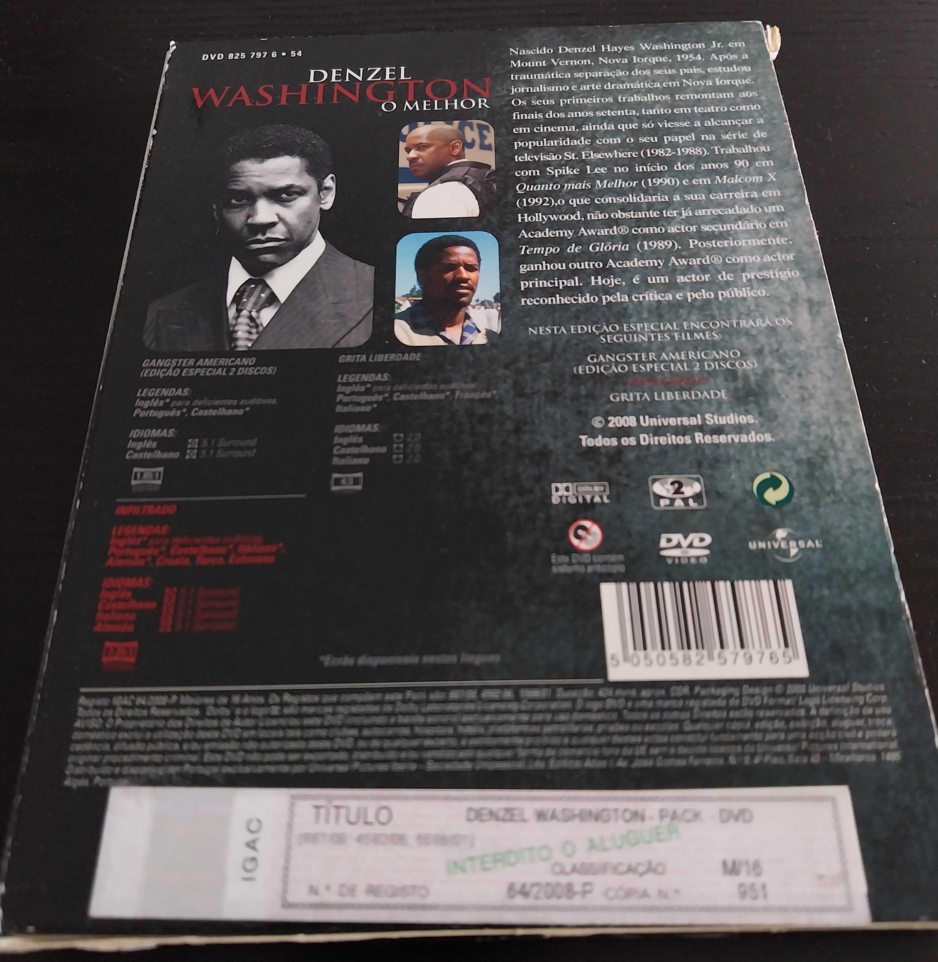 dvd: “Denzel Washington, o melhor” (caixa com três filmes)