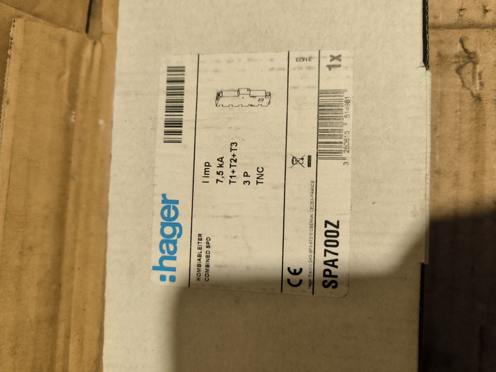Wyłącznik selektywny Hager hts350e 50a ogranicznik kombinowany spa700z