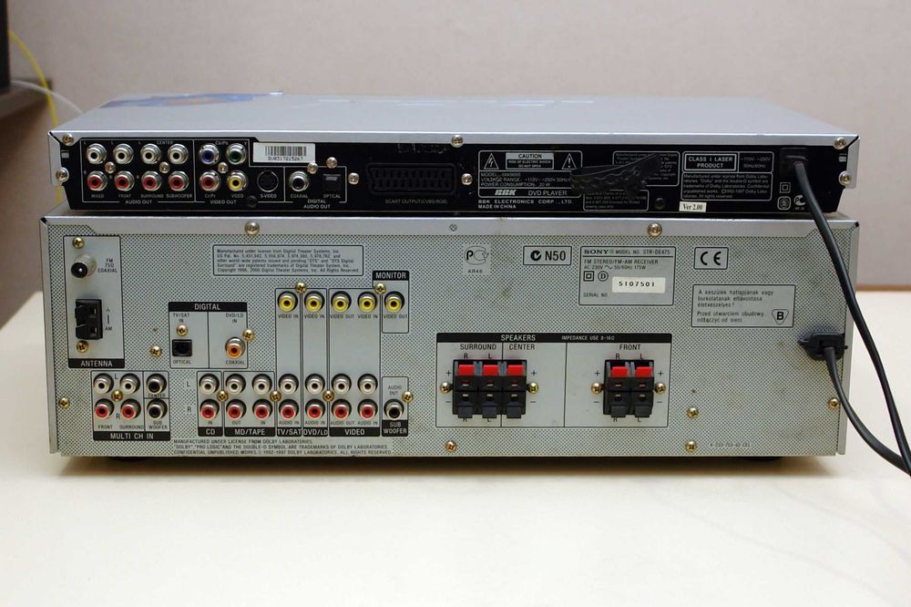 Аудио видео ресивер Sony STR-DE475. CD/DVD плеер BBK 969S + пульты ДУ