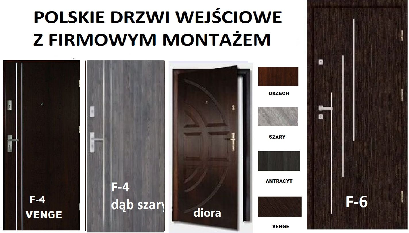 Drzwi zewnętrzne ,WEJŚCIOWE do mieszkania-wewnątrzklatkowe z montażem.