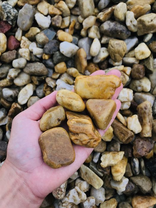 ŻWIR MIODOWY Otoczak Bursztynowy Żółty Kamień do Ogrodu Opaska Rabata