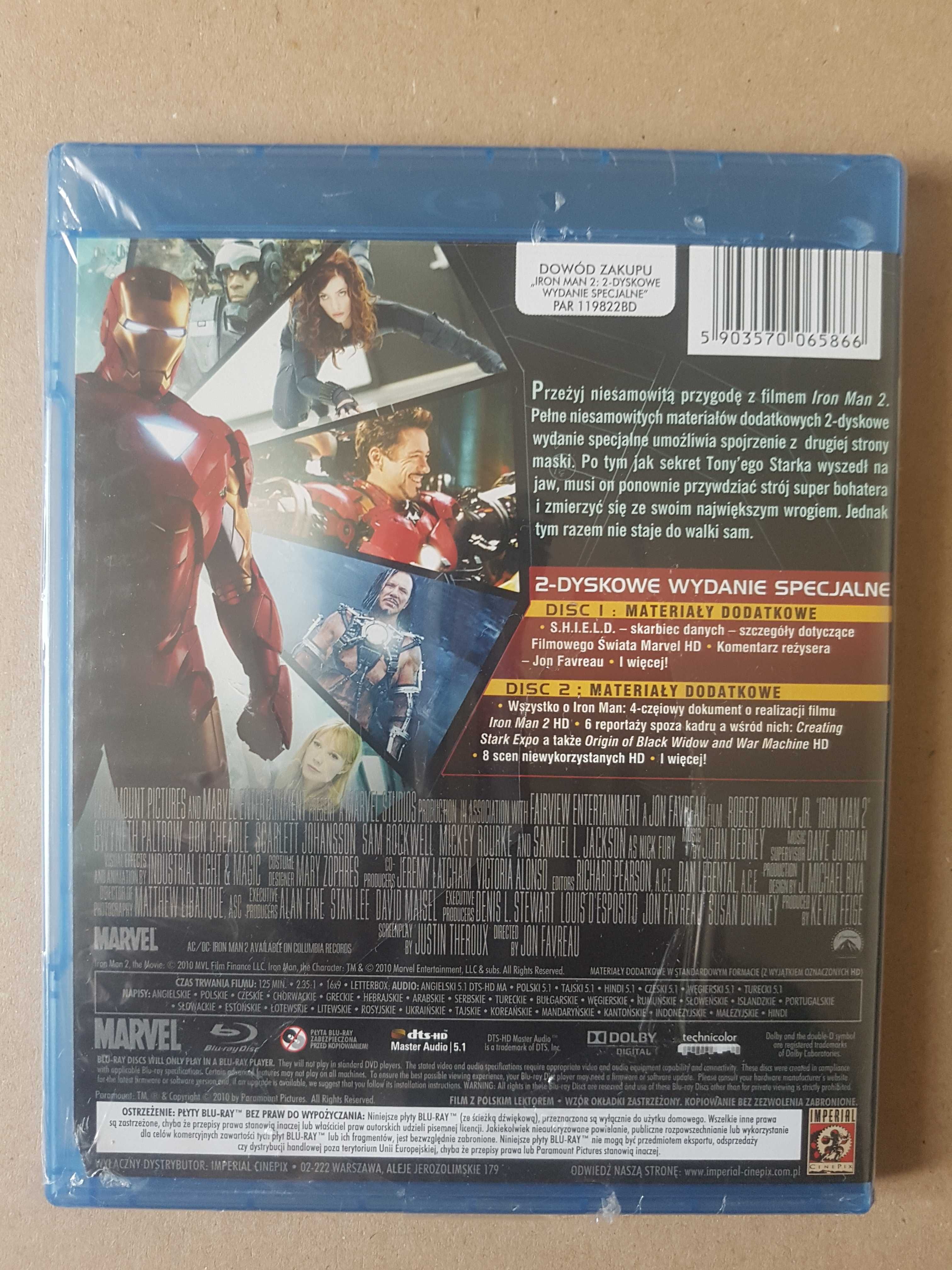 Iron Man 2 Wydanie Specjalne 2 x Blu-ray FOLIA polskie audio i napisy