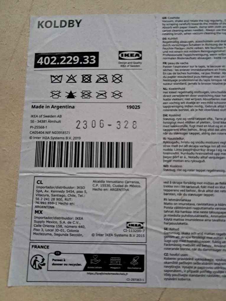 Skóra bydlęca Ikea Koldby DUŻA