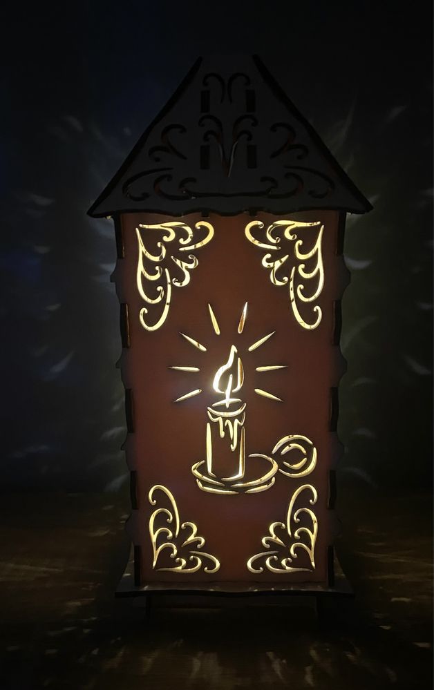 Lampion LED na grób, drewniany znicz z personalizacją! MAŁY