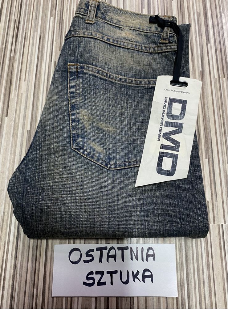 Spodnie damskie jeans 28/33 pas 70 cm DMD granatowe nowe