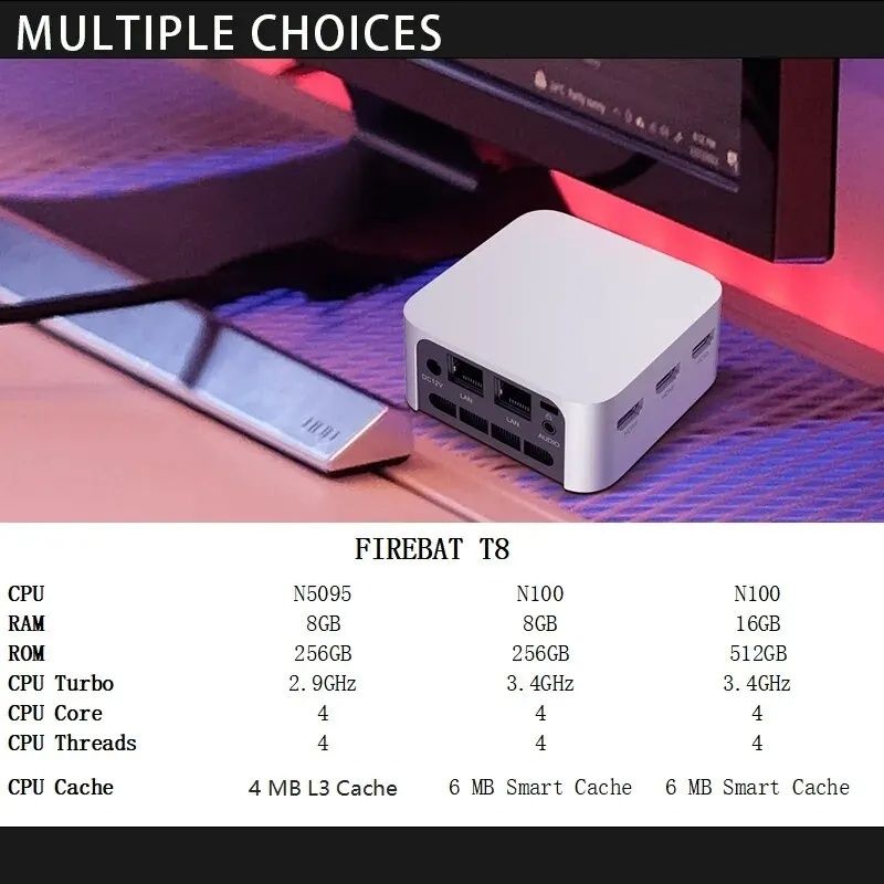 Мини-ПК Firebat T8 Pro plus 16/512  (n100 intel компьютер mini PC)