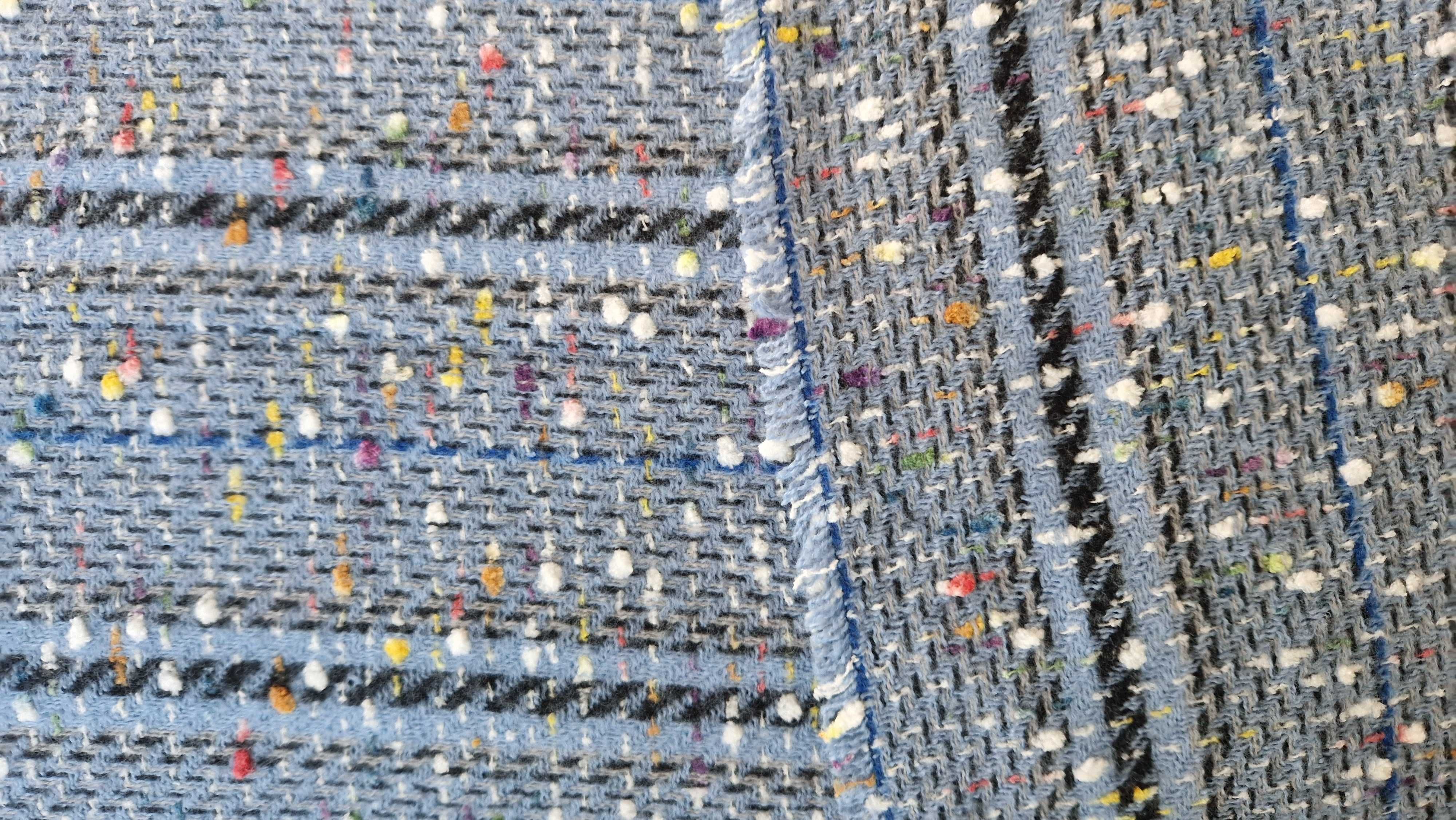Manta azul estampada 195 cm comprimento x 60 cm de largura