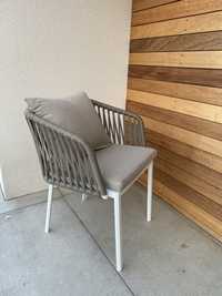 Krzesło ogrodowe aluminium biało-beżowe 8 szt