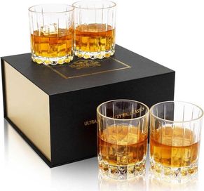 KANARS 4-Częściowy Szklanki kieliszki szkło 300ml do alkoholu whisky