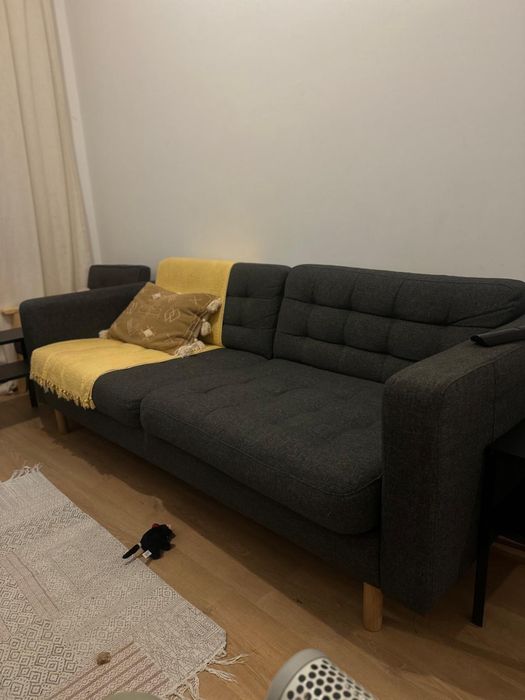 Sofá Landskrona Tecido Cinza