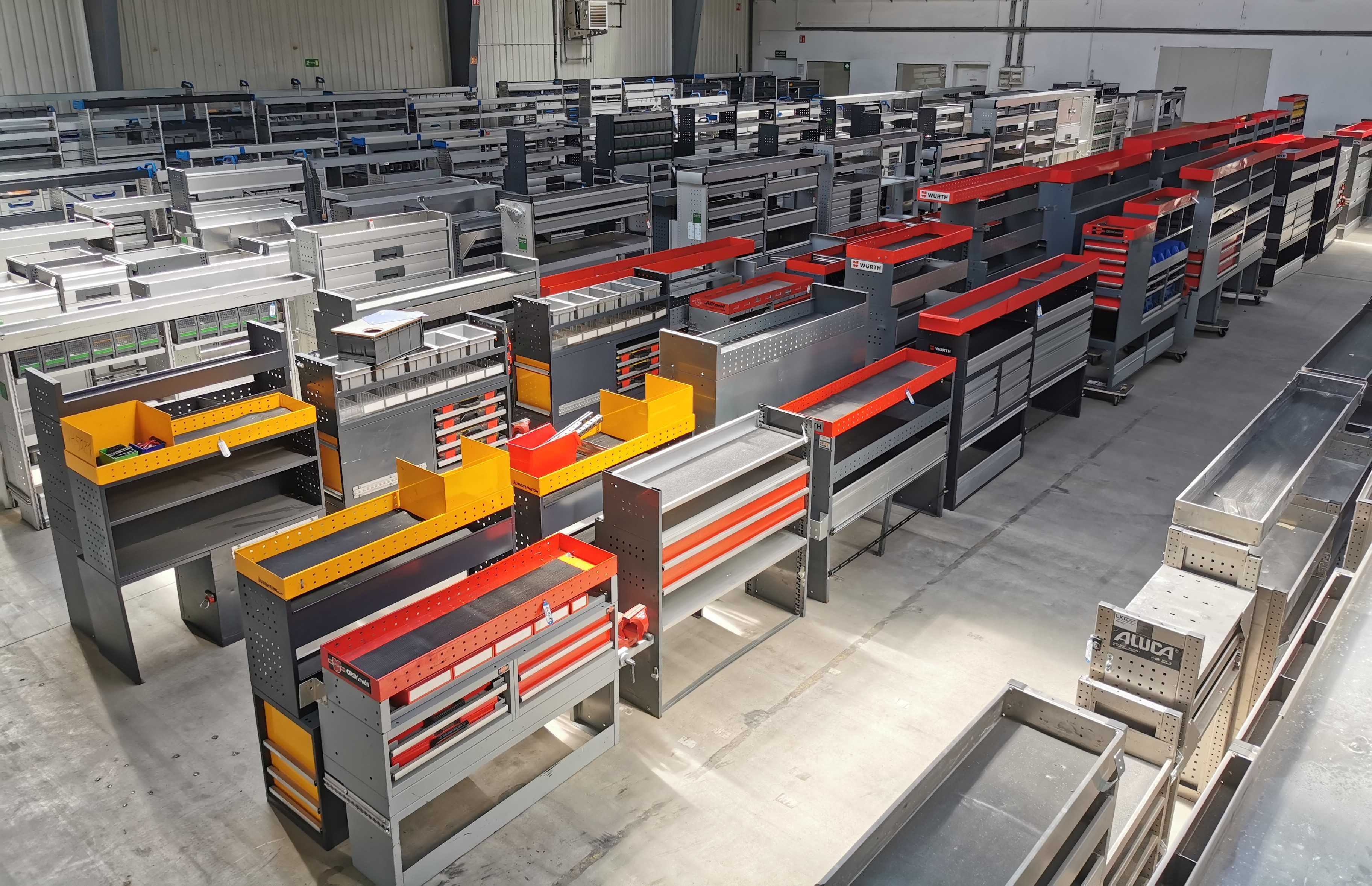 Regały do busa Sortimo Bott Wurth Aluca Modul-system Plastipol Reca
