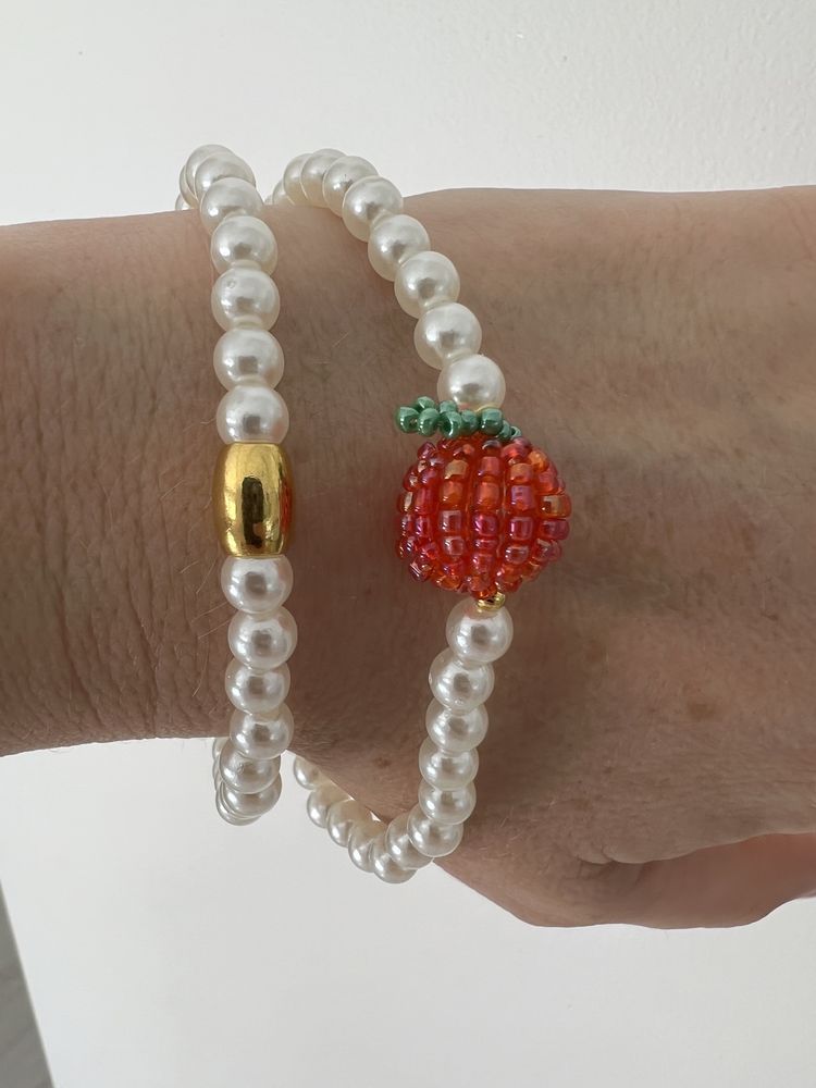 Naszyjnik perły i owoc 3D