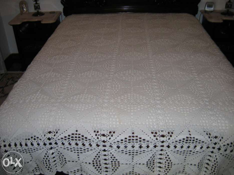 Colcha de algodão em croché, feita manual