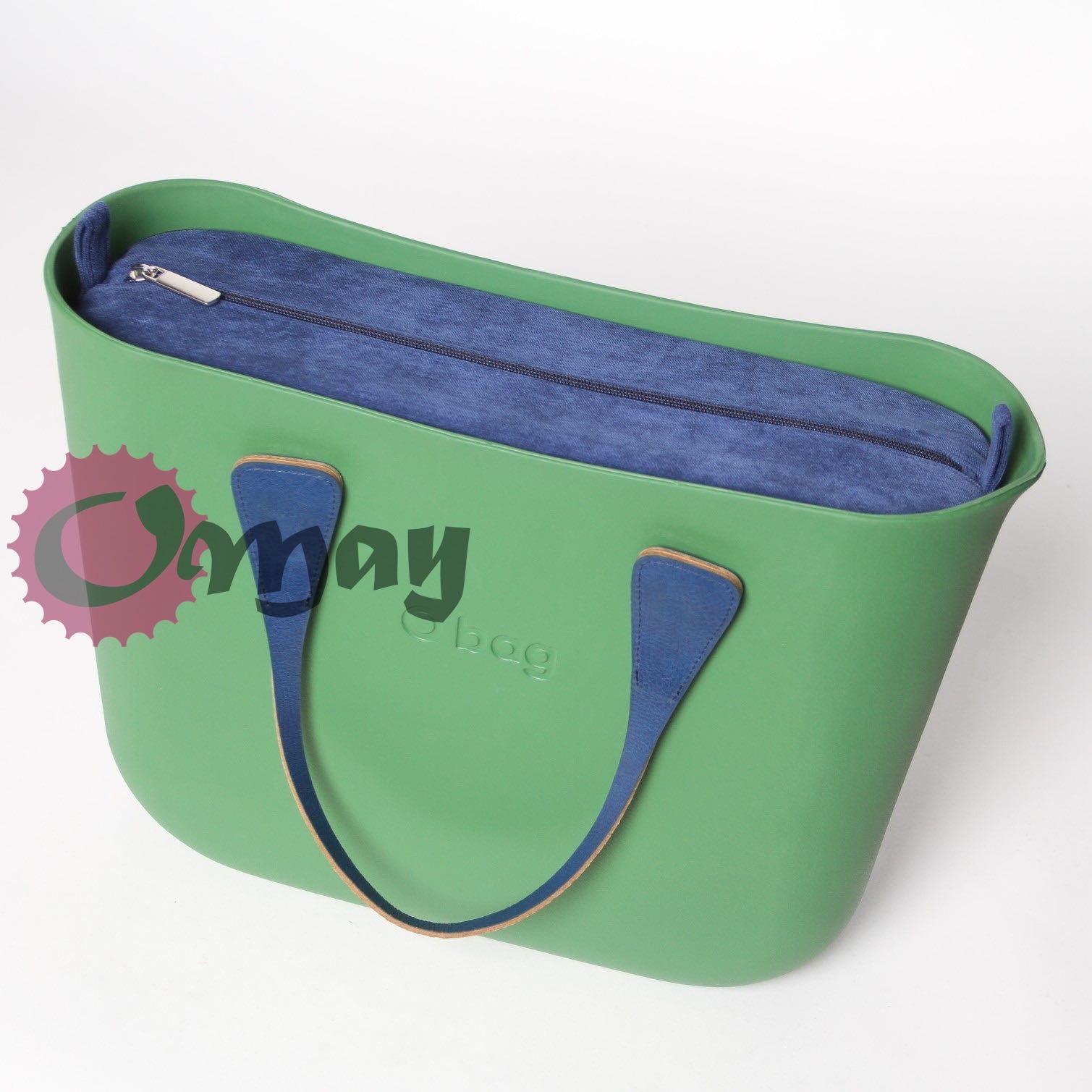 GRANATOWY organizer OBAG STANDARD welur niebieski 2 kieszenie OMAY