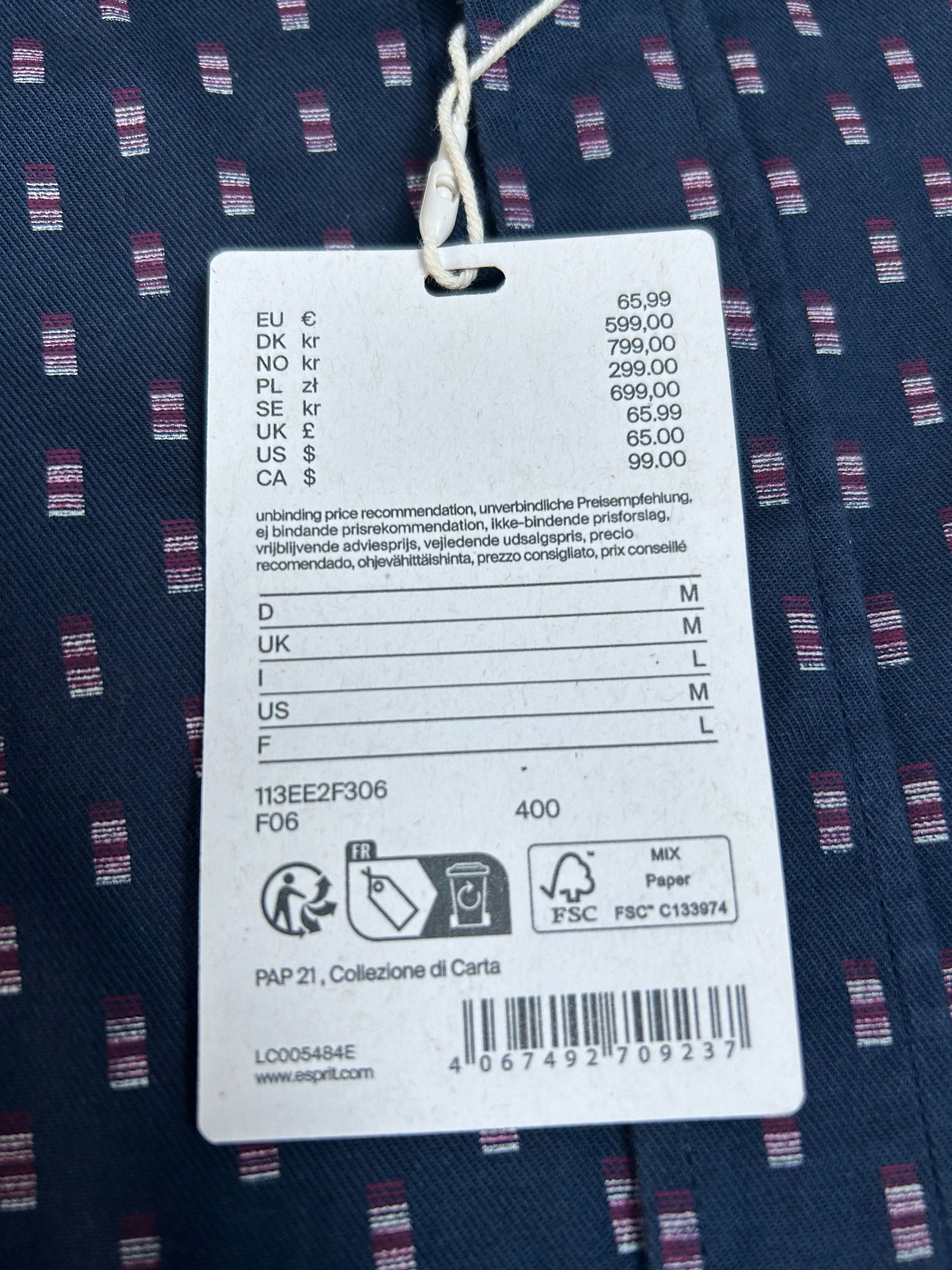 Koszula Esprit wzorek slim M/L