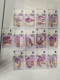 0 euro banknoty 13 szt.