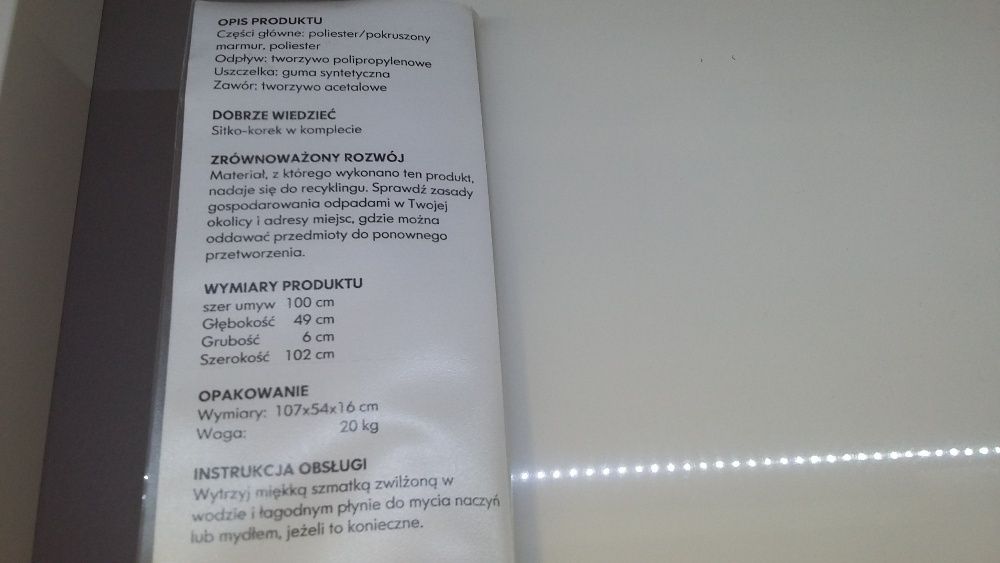 IKEA EDEBOVIKEN umywalka pojedyncza 80 cm 802.261.56 NOWA !! cały kpl