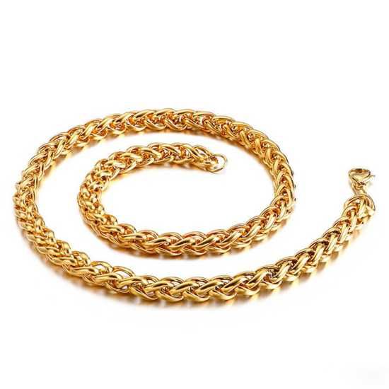 Złoty 18k Naszyjnik o splocie typu Kłos (8 mm)