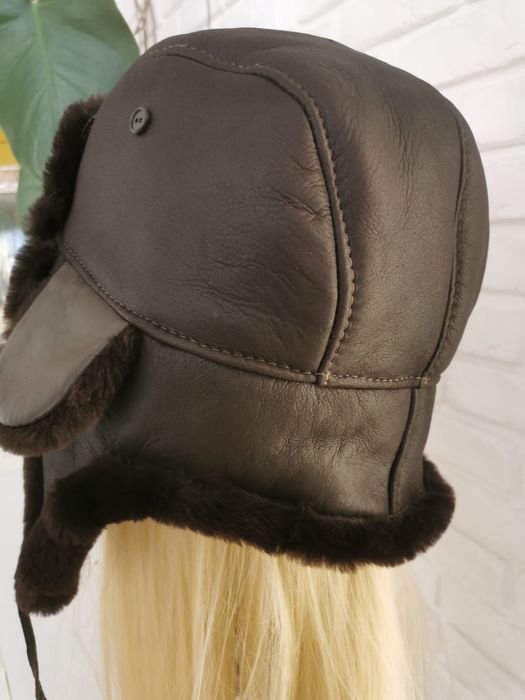 Czapka papacha skórzana