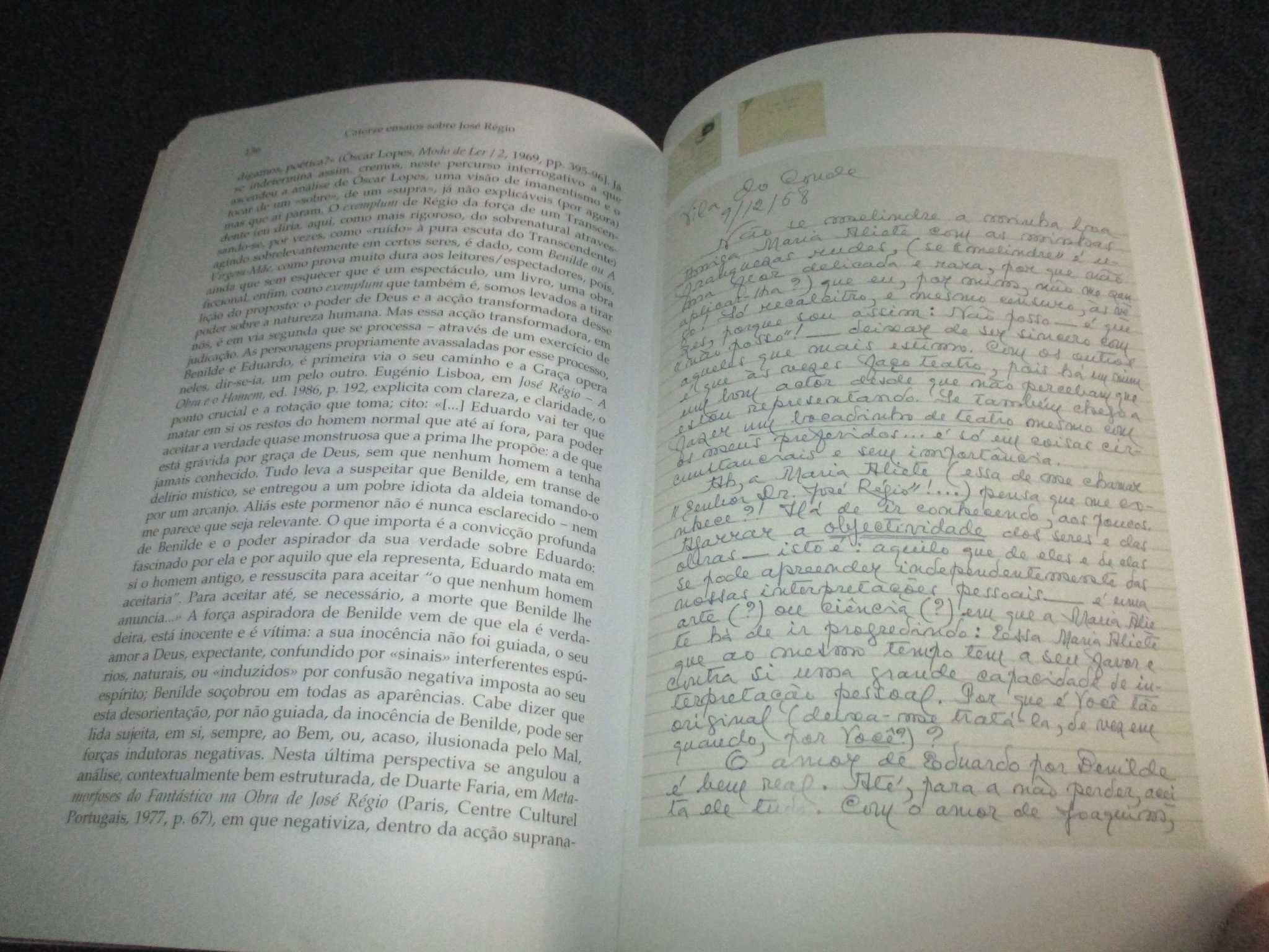 Livro Catorze Ensaios sobre José Régio Maria Aliete Galhoz