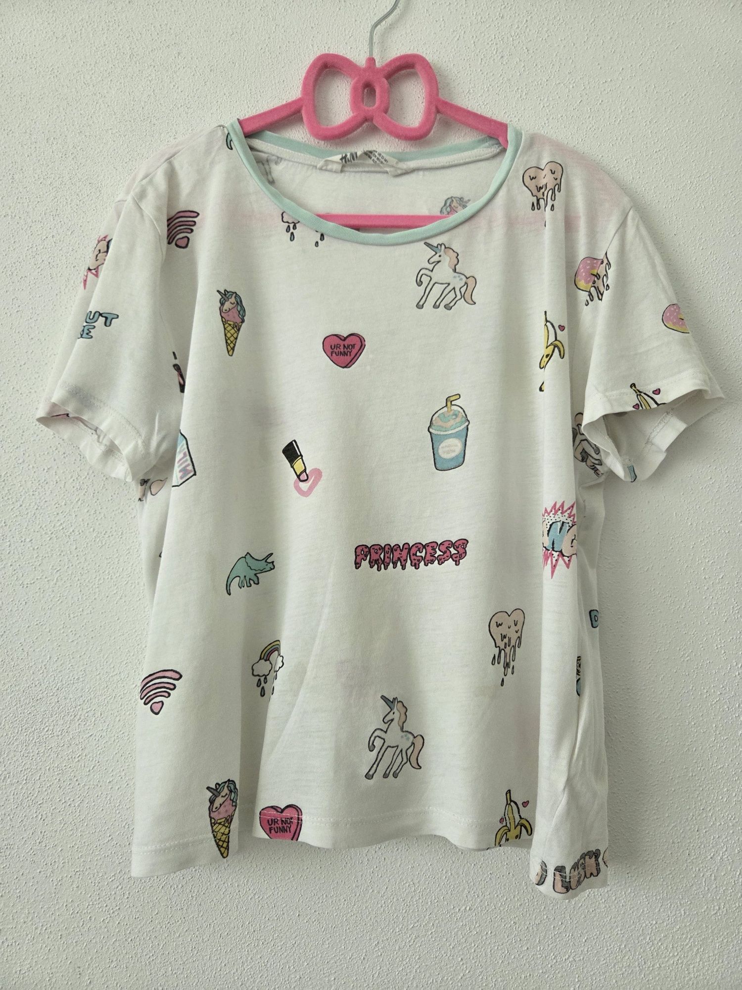 Bawełniana koszulka T-shirt H&M 10 11 12 lat