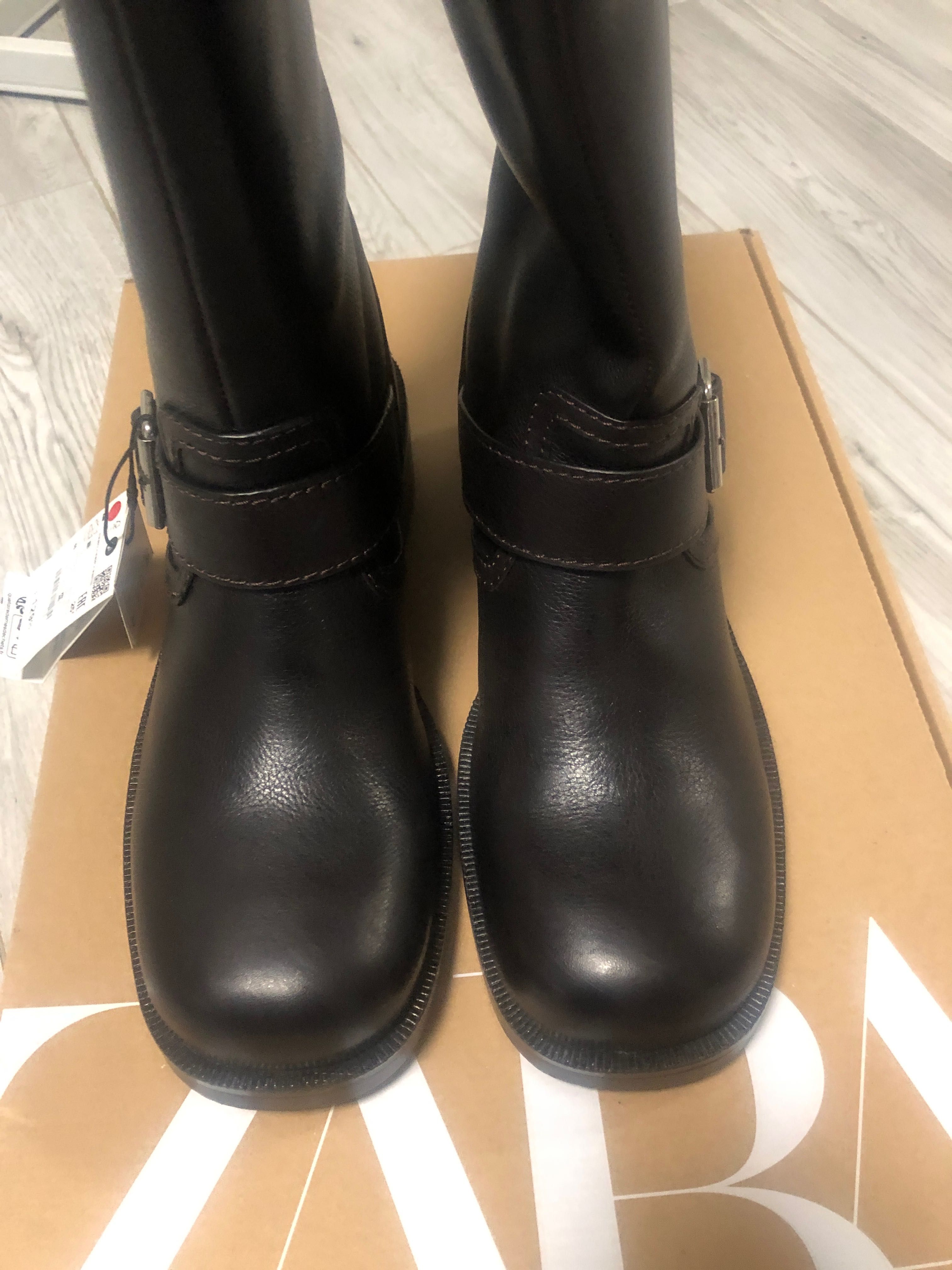 Nowe kozaki skórzane zara r.40