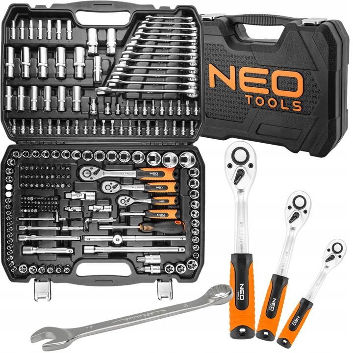 Neo Zestaw Xxl 216 El Klucze Nasadowe 1/2" 3/8" 1/4" Nasadki Płaskie T