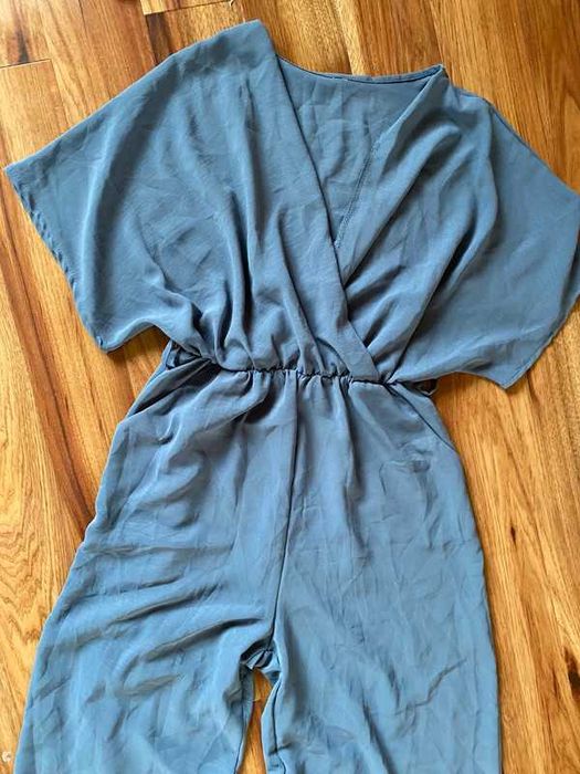 42 40 kombinezon dlugi grafit szary xxl +size dzwony szerokie nogawki