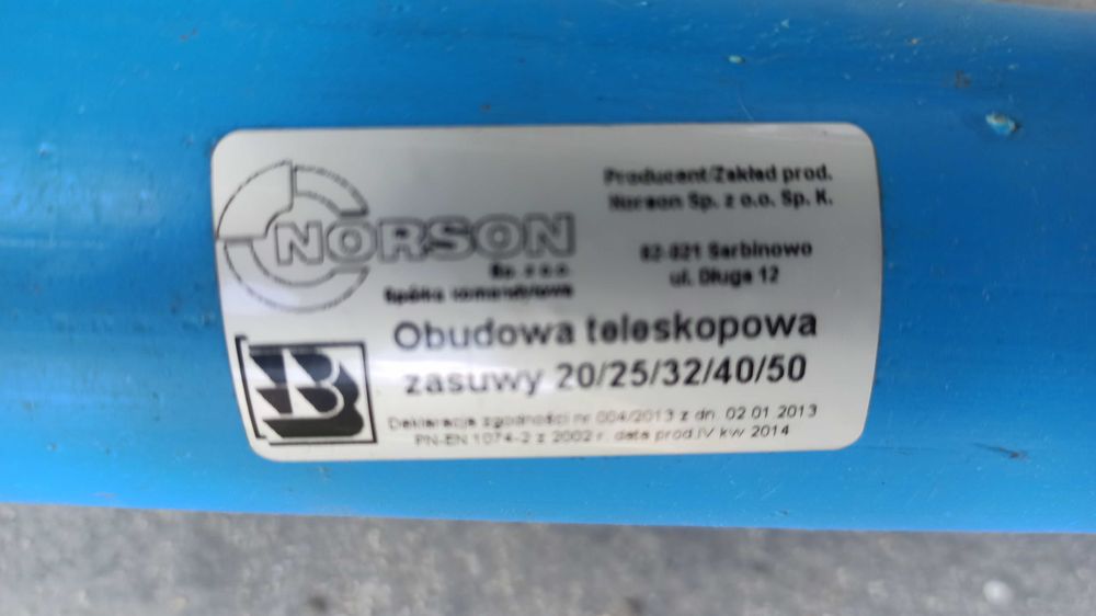 Obudowa teleskopowa do zasuwy