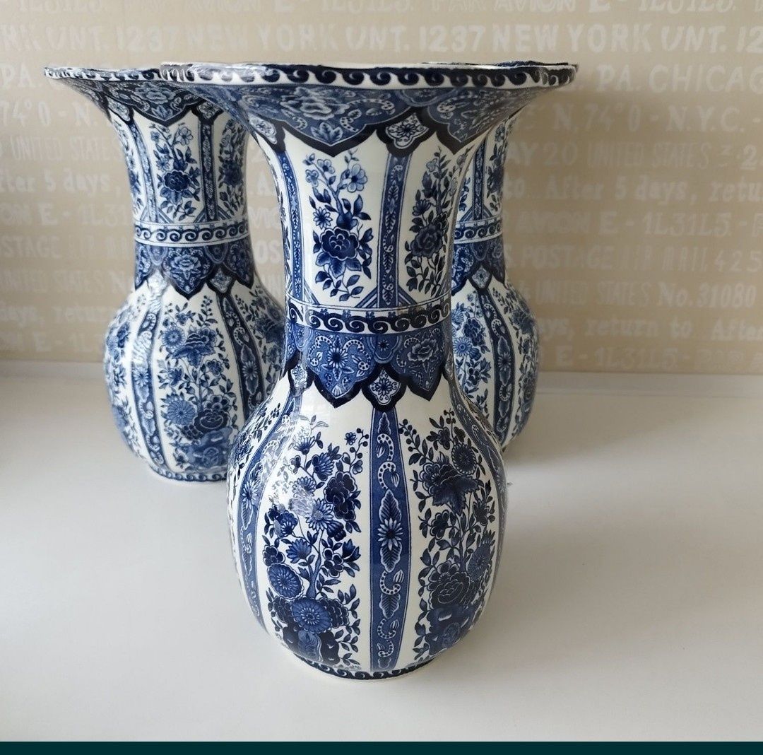 Wazon Tulipan Porcelana Holenderska Delft Royal Sphinx Boch