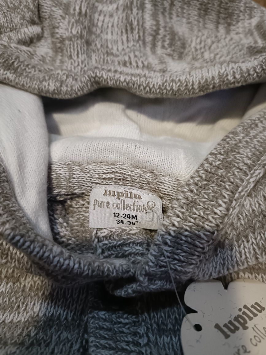 Nowy sweterek Lupilu pure collection 12-24 msc. rozmiar 92