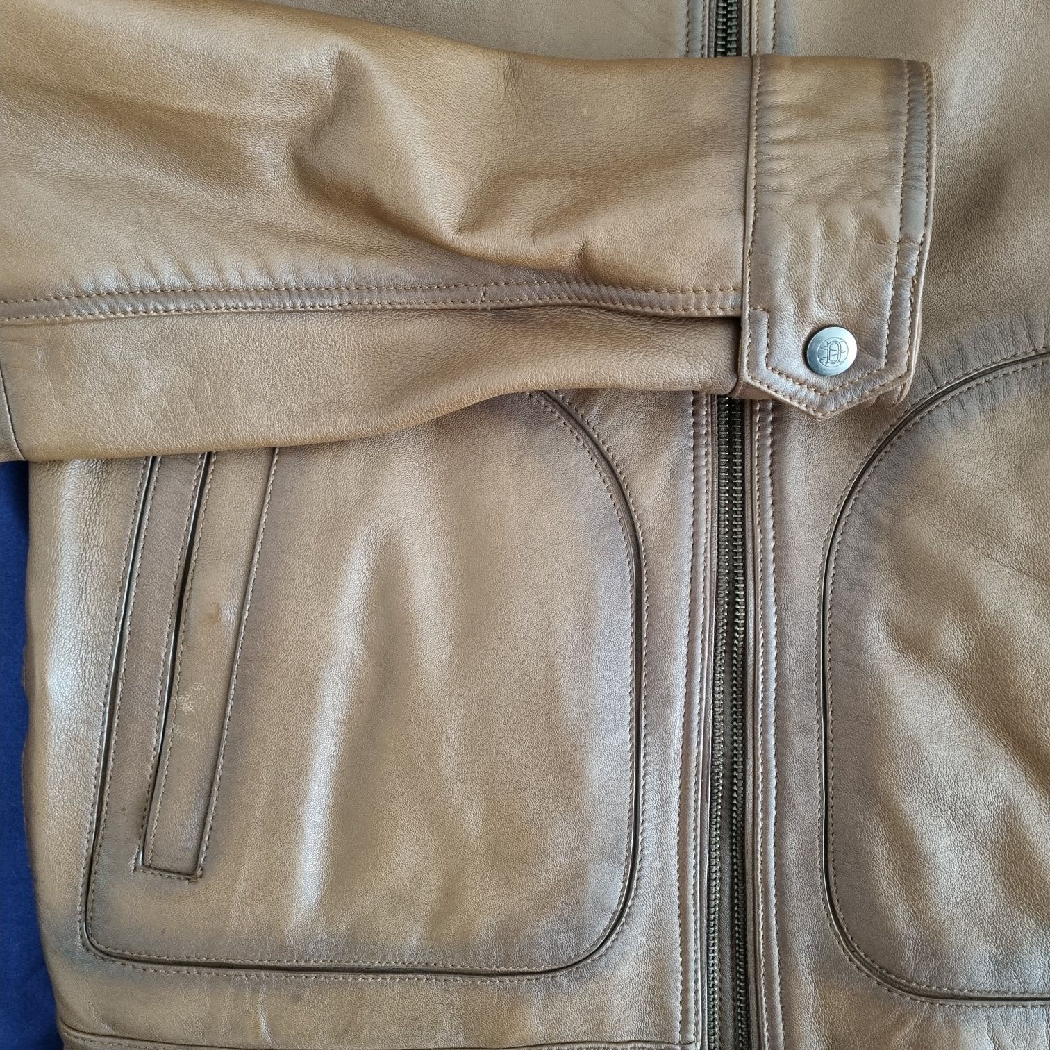 Kurtka skórzana brązowa rozmiar m męska Massimo Dutti