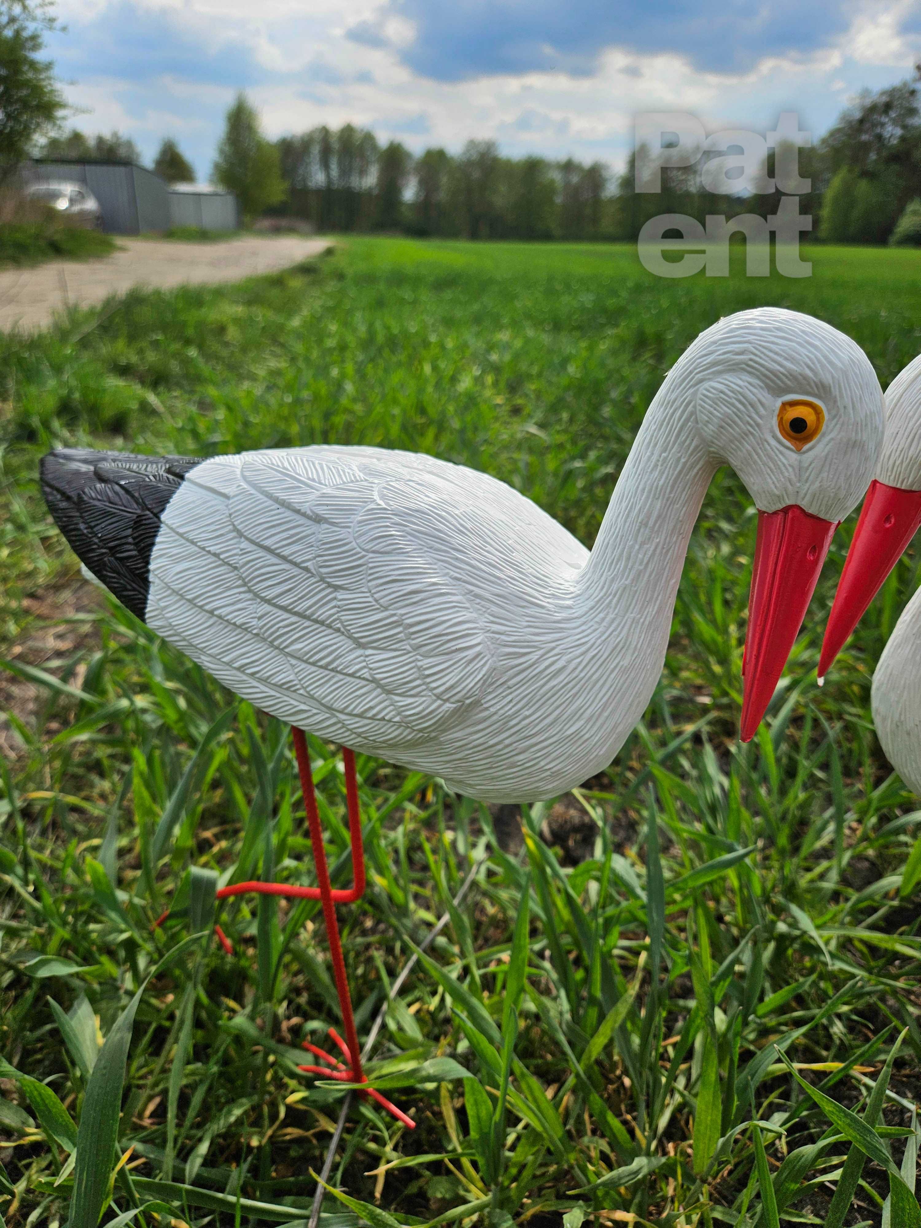 Figurki bocian bociek do ogrodu dekoracja działka ozdoba 2 szt.