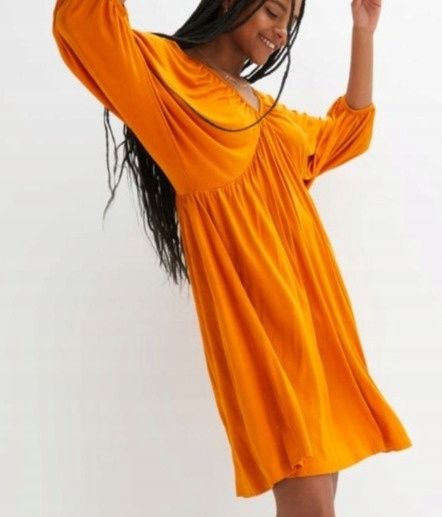 B.P.C sukienka dżersejowa żółto-pomarańczowa ^44/46