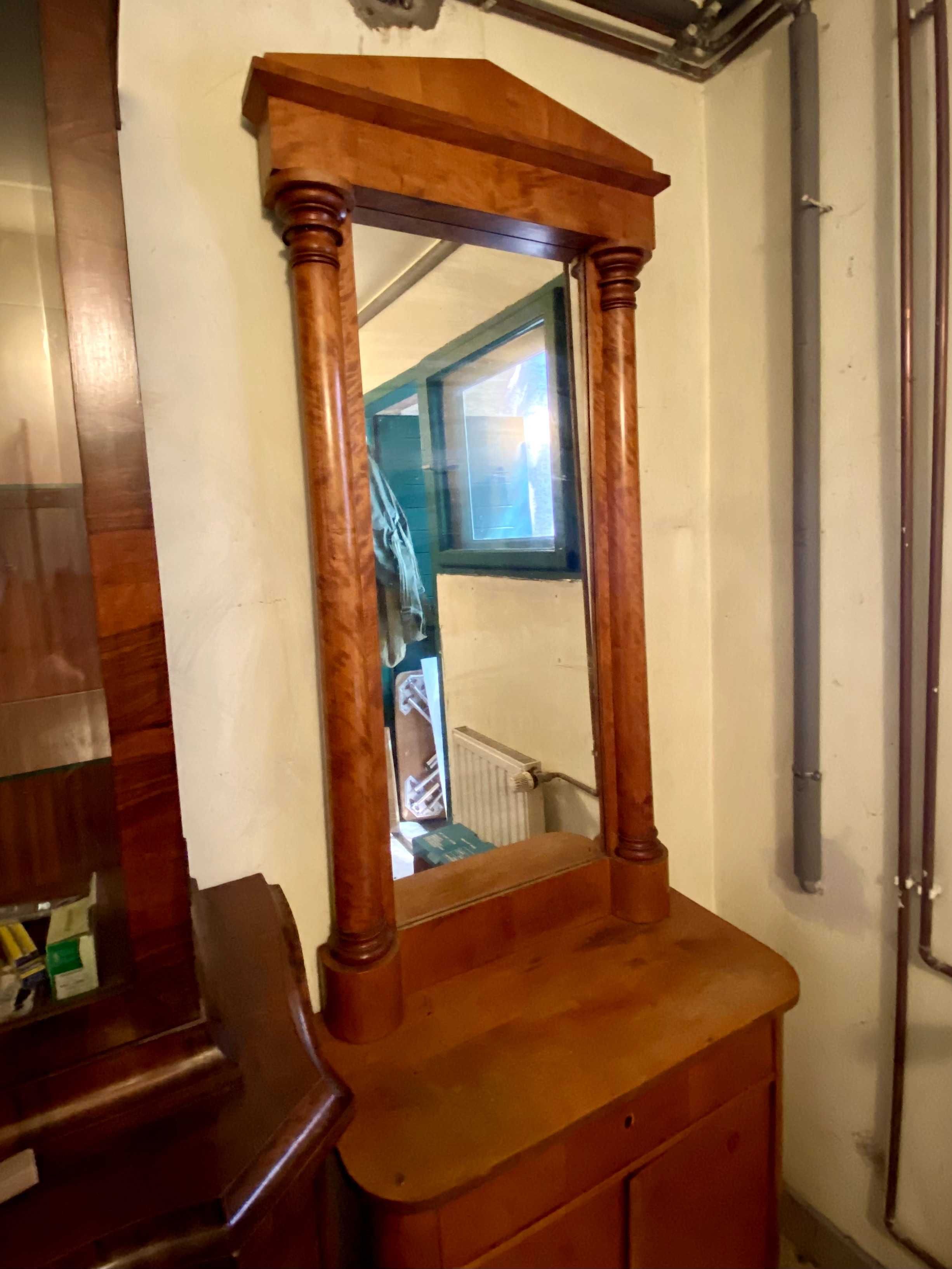 Lustro duże z konsolą, biedermeier, XIX wiek.