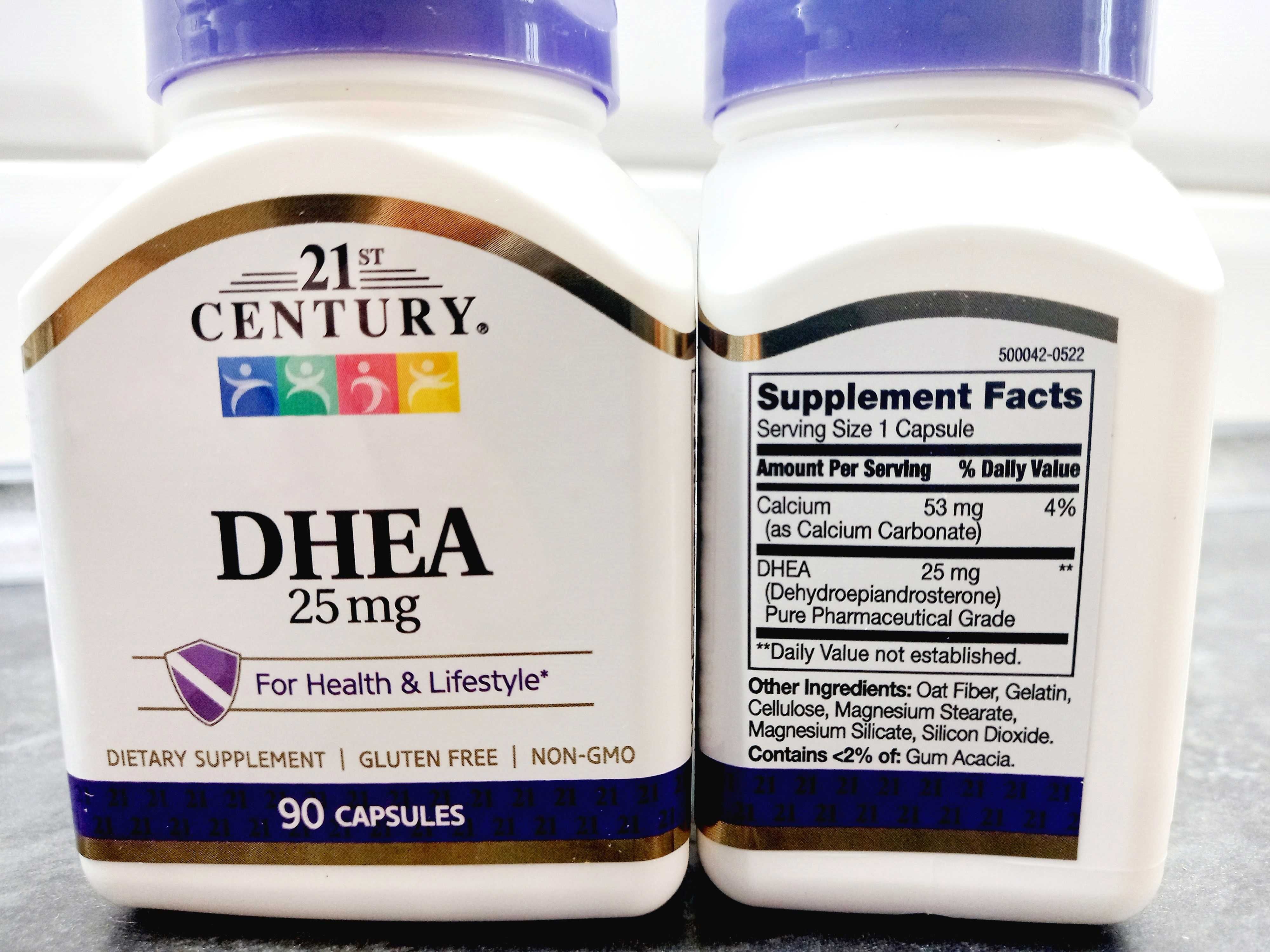 21st Century, DHEA 25 мг (90 капс.), ДГЭА, дегидроэпиандростерон, ДГЕА
