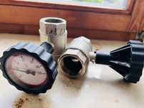 Zawory kulowe 1 1/4” z termometrem kpl. 2 sztuki