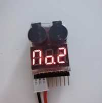 Tester pakietów LiPo/Li-Ion/LiMn/LiFe 1-8S z głośnym alarmem i LED
