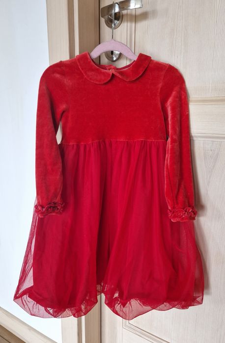 Czerwona sukienka zjawiskowa 110/116