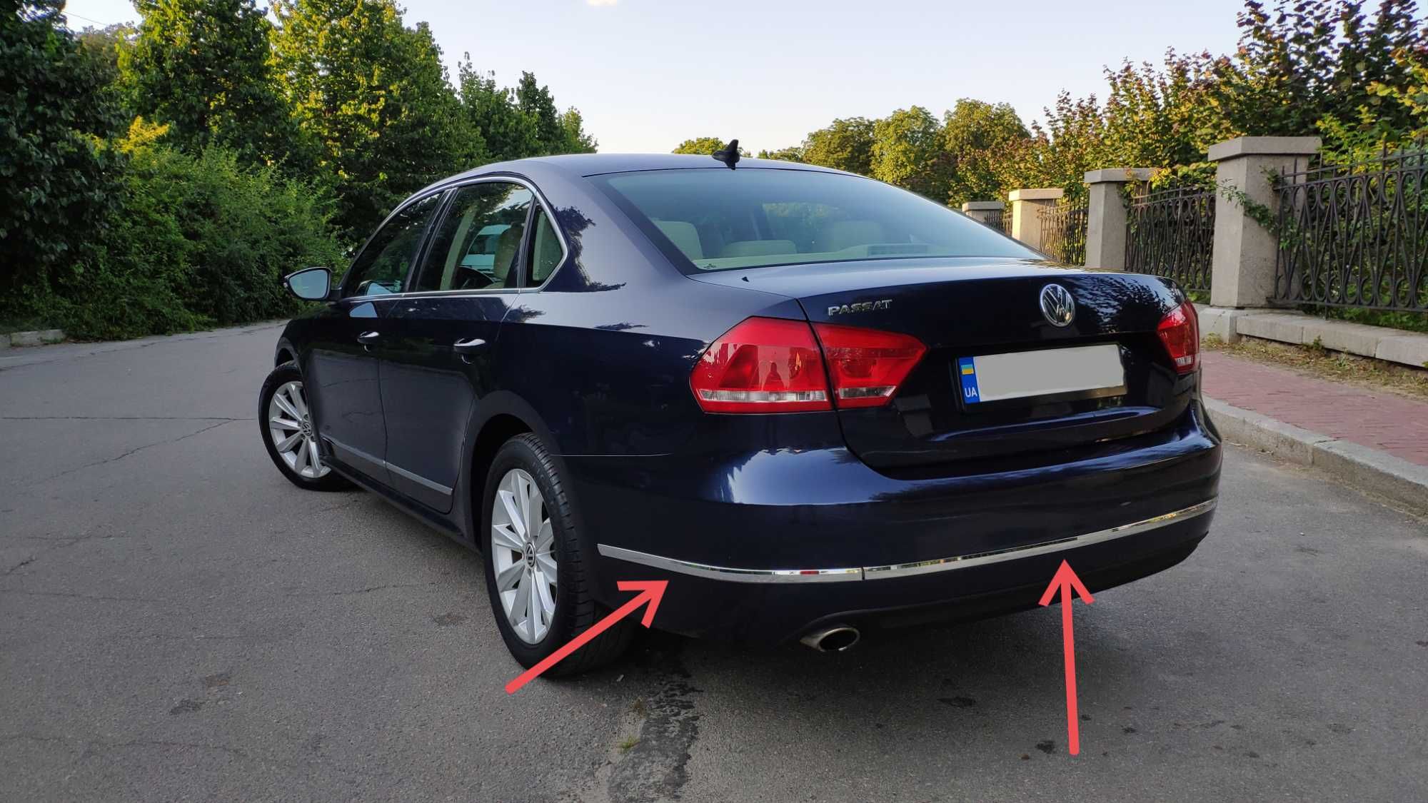 VW Passat B7 B8 SEL USA хром молдинг заднего бампера