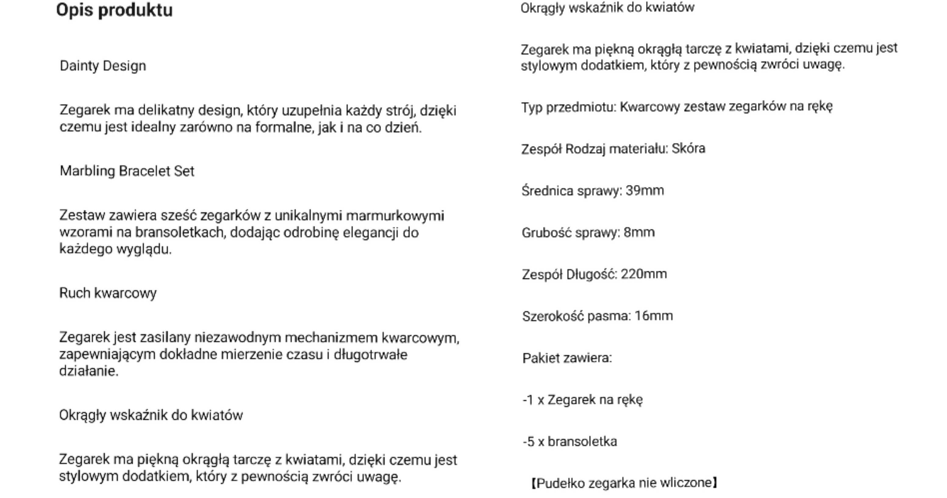 Zestaw zegarek + bransoletki , nowy