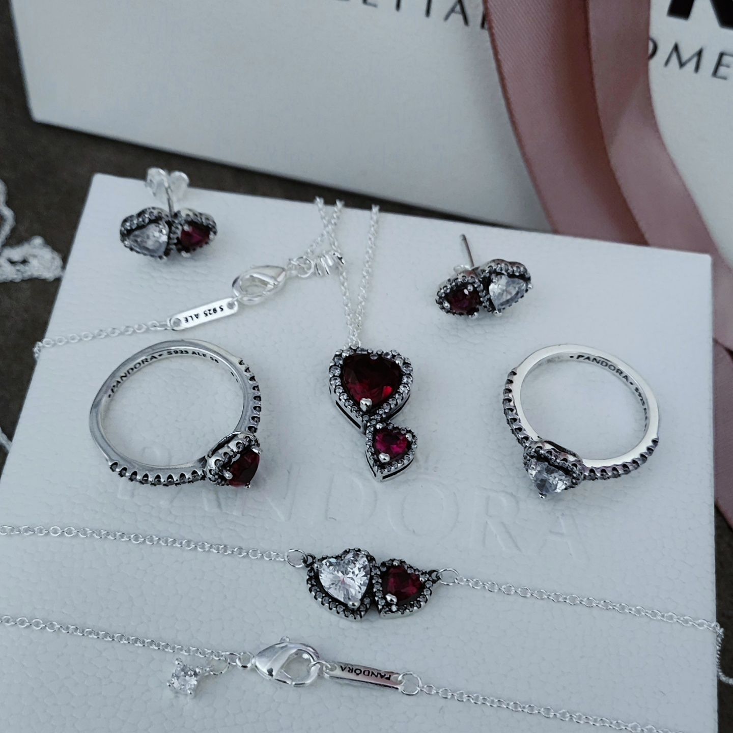 Pandora сердечко колечко сережки підвіска