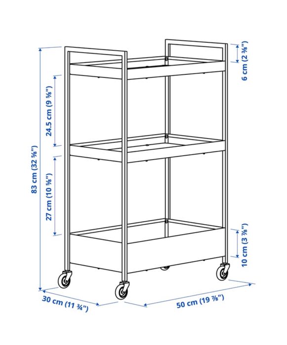 Carrinho metal branco NISSAFORS ikea