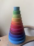 Drewniana Wieża 21 cm, sorter, układanka grimms